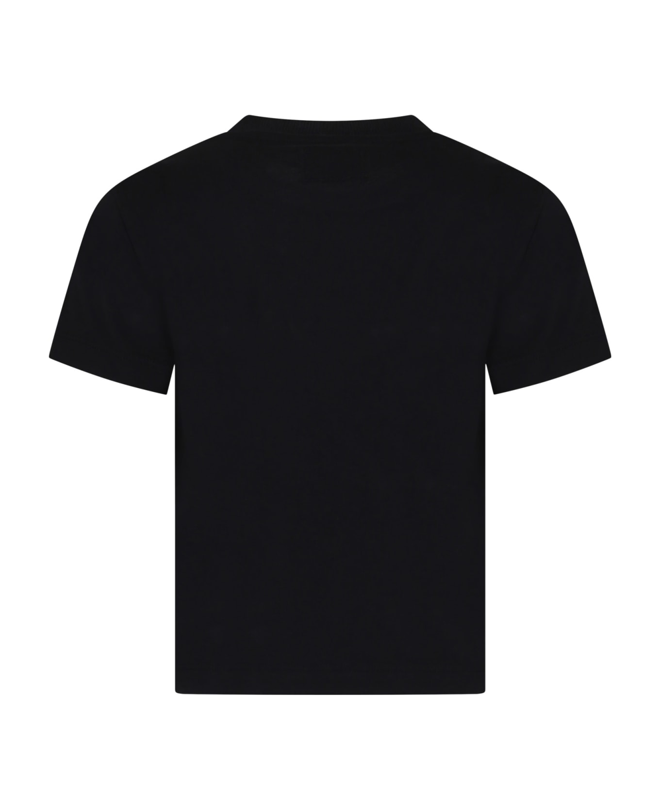 C.P. Company Undersixteen Black T-shirt For Boy With Logo - Nero/Black