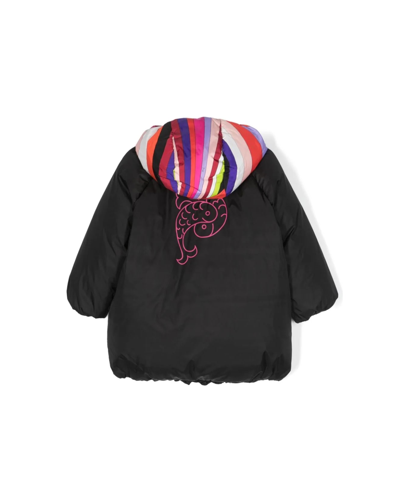 Pucci Reversible Down Jacket With Print - Black