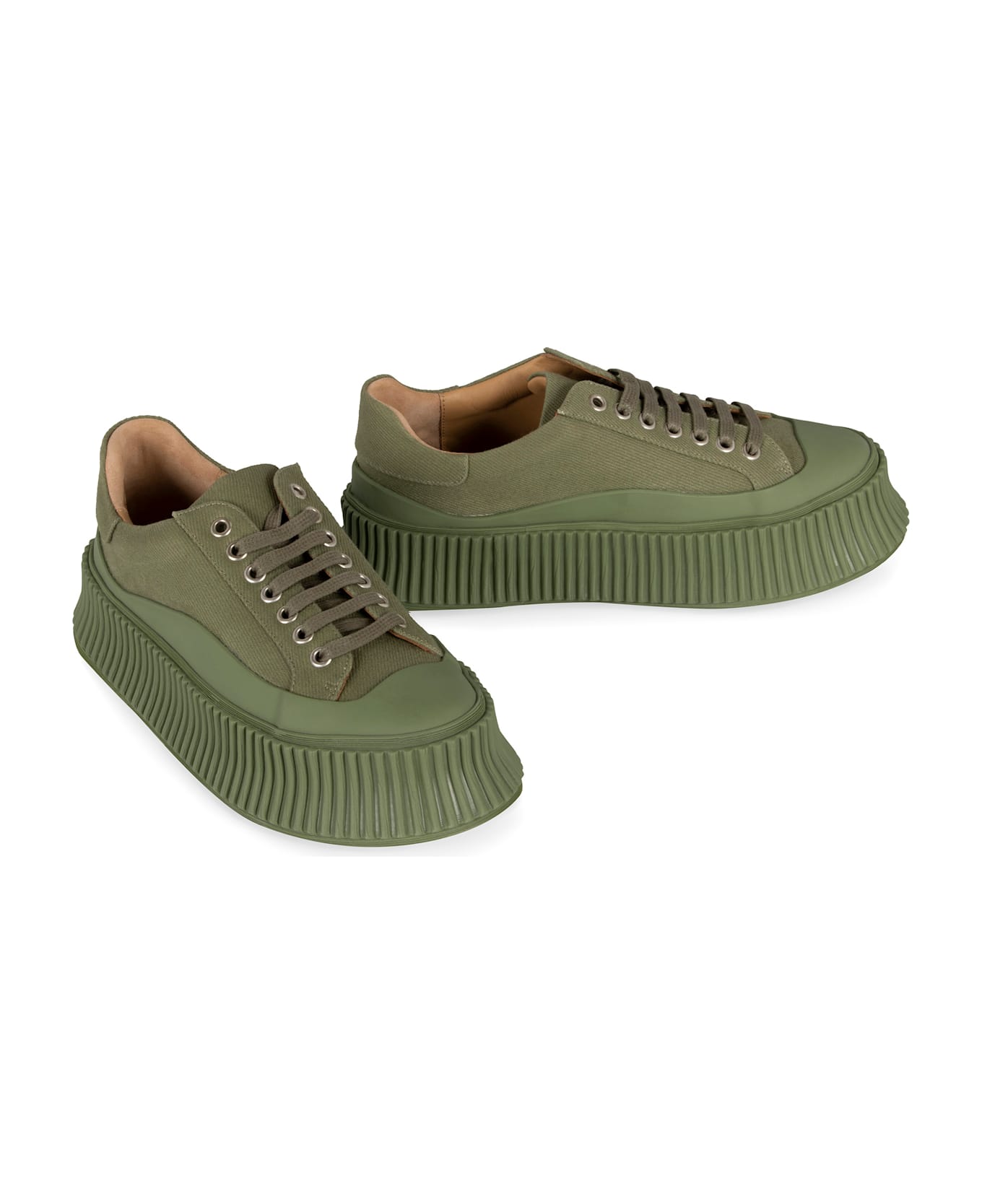 Jil Sander Canvas Platform Sneakers - green