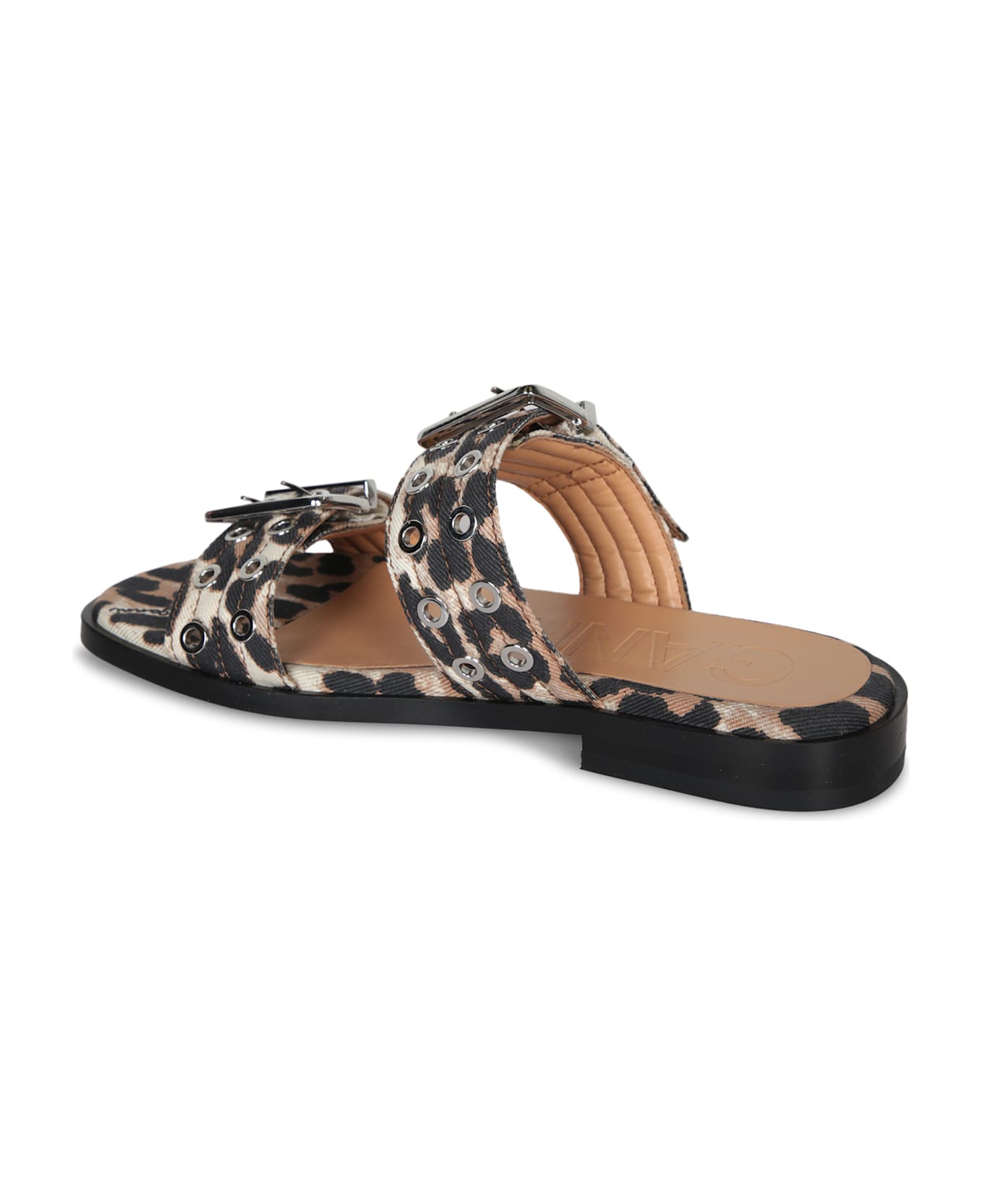 Ganni Flats In Animalier Cotton - Animalier