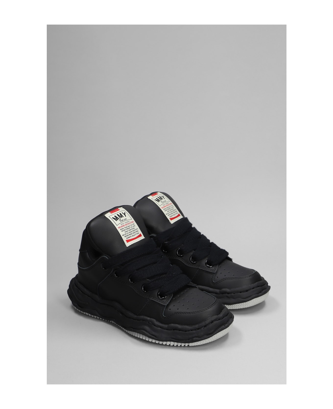 Mihara Yasuhiro Wayne Sneakers In Black Leather - black