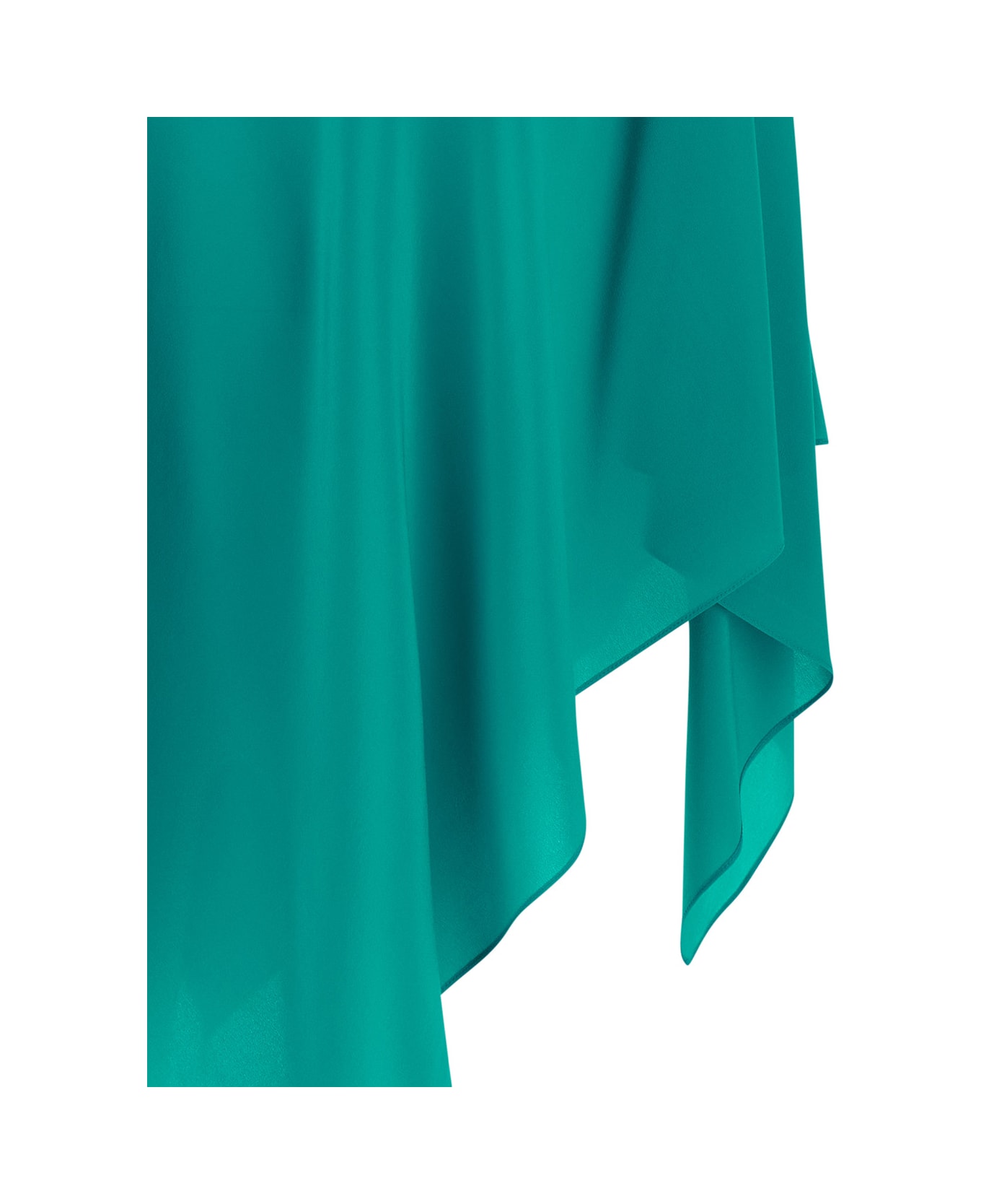 Gianluca Capannolo Green Asymmetric Cape In Silk Woman - Blu