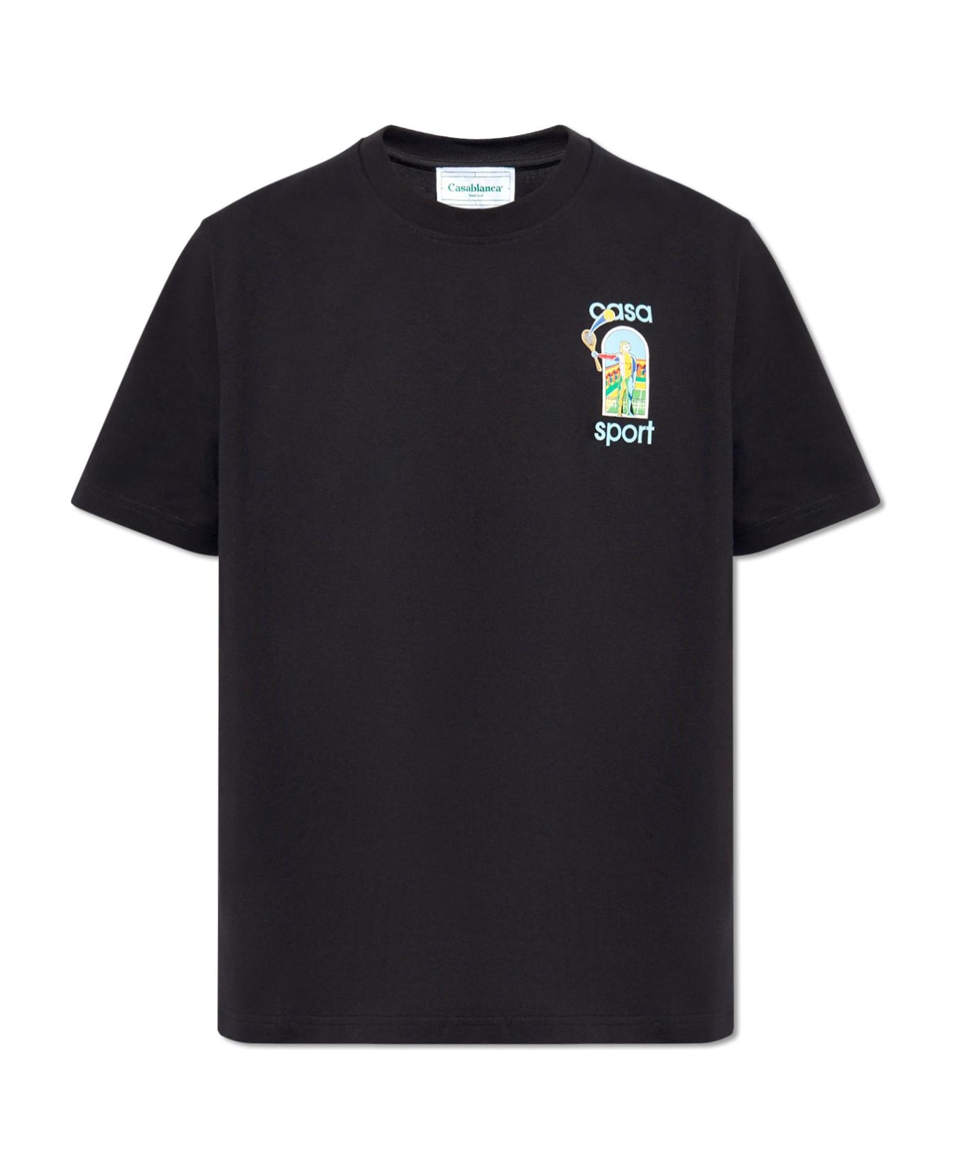 Casablanca Printed T-shirt - BLACK