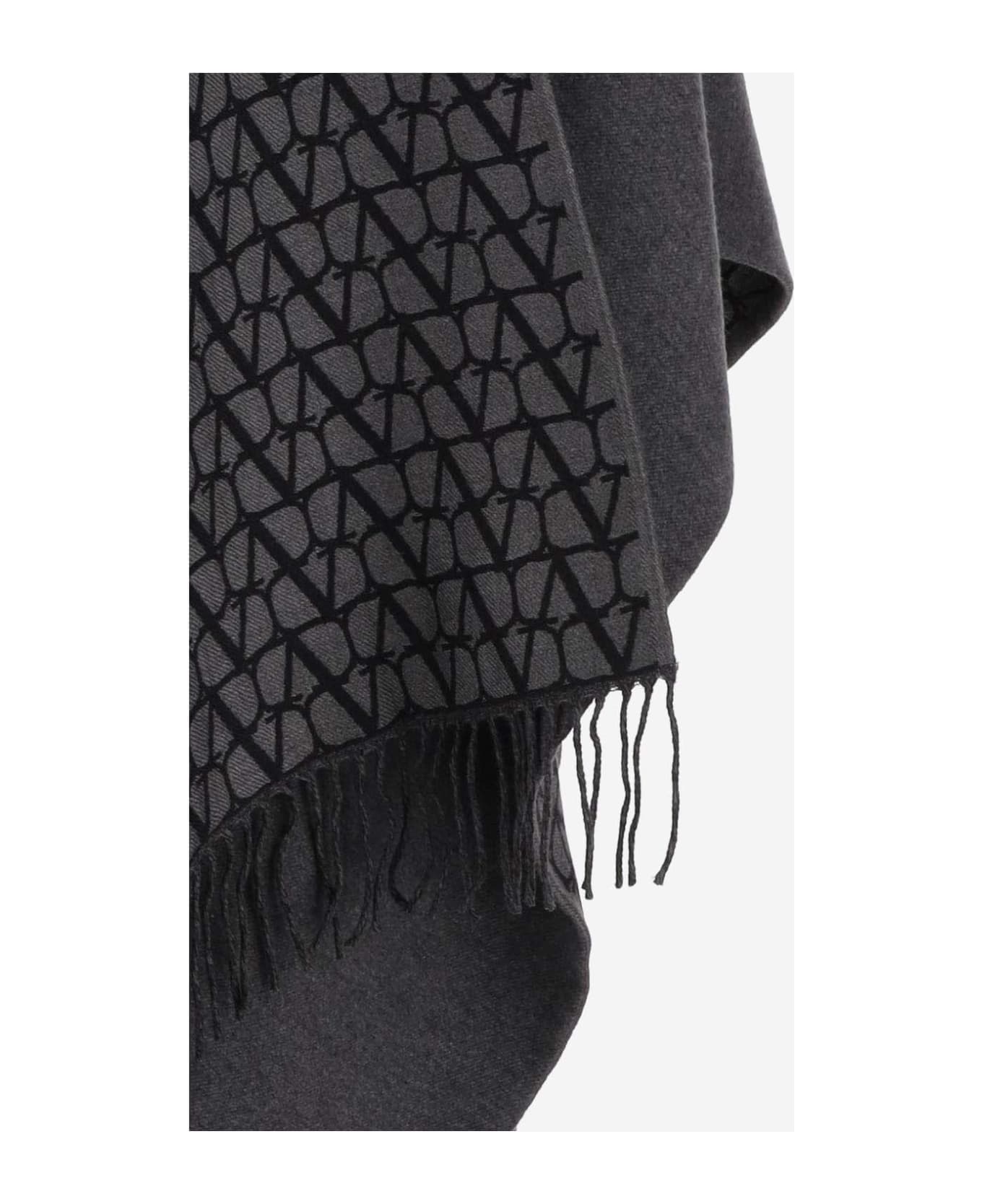 Wool Blend Iconographe Toile Poncho
