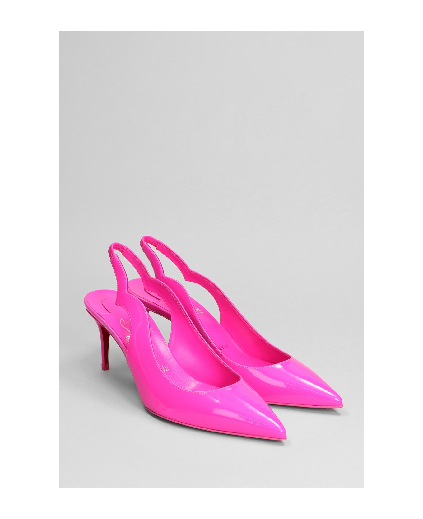 Christian Louboutin Hot Chick Sling Pumps In Rose-pink Patent Leather - rose-pink
