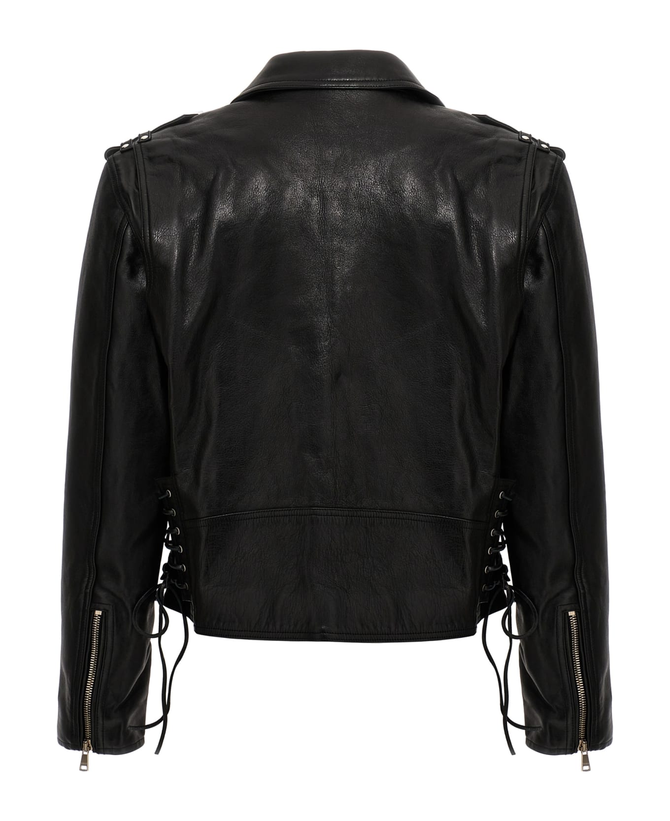 Balmain Leather Biker Jacket - Black ジャケット