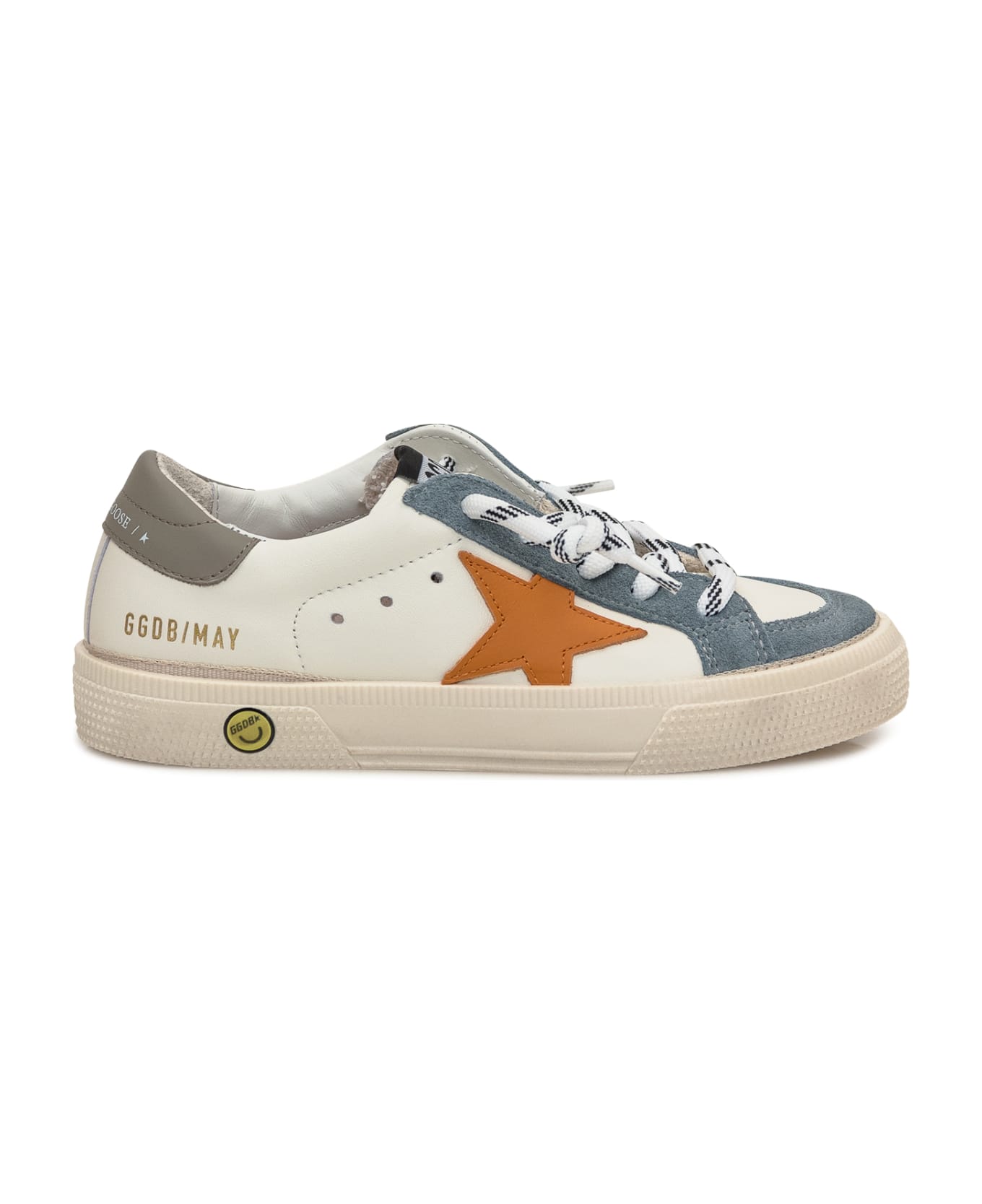 Golden Goose May Nappa Upper - WHITE/SILVER/BLUE/MARMELADE/VINTAGE KHAKI