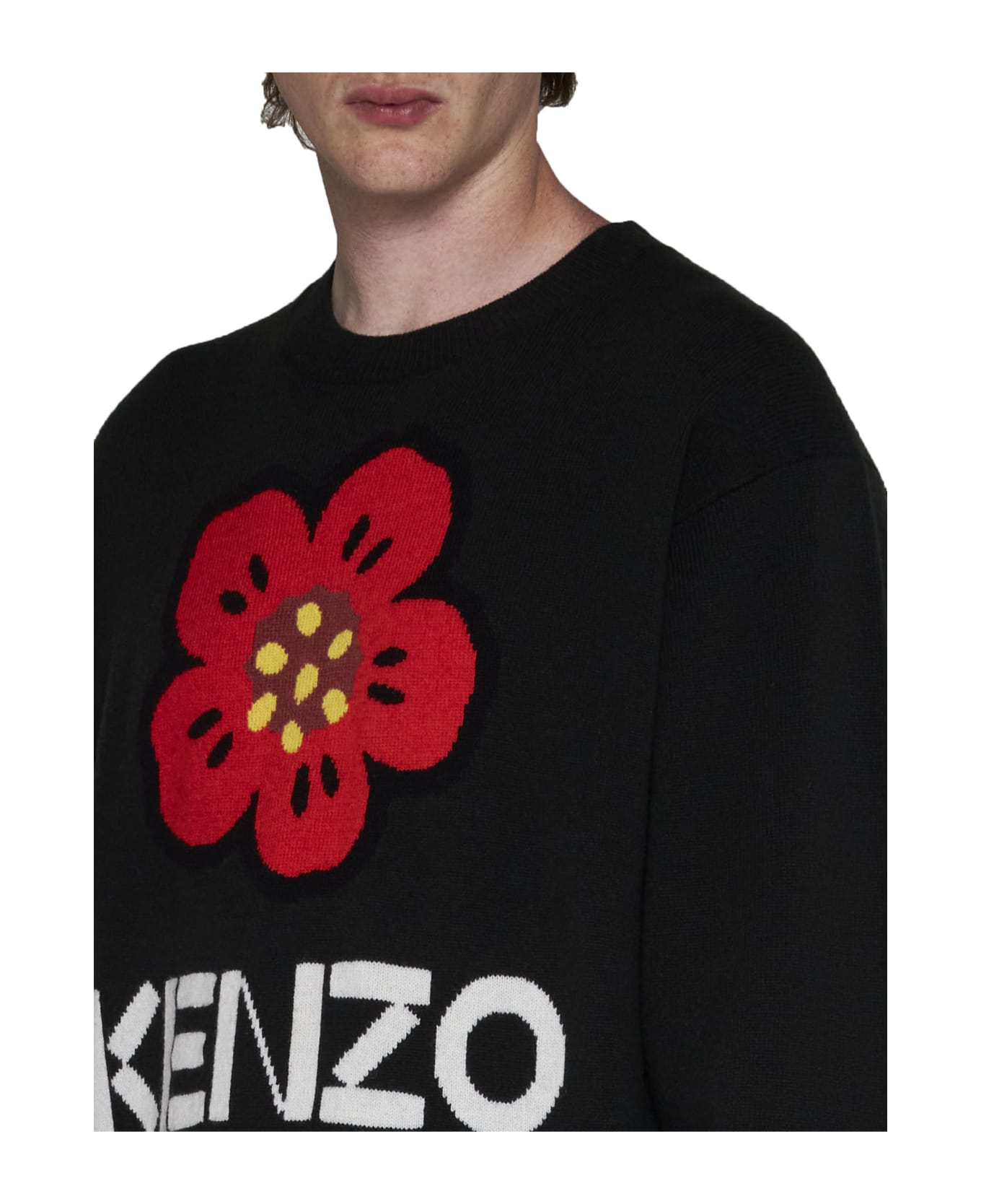 Kenzo 'boke Flower' Black Wool Sweater - J Black