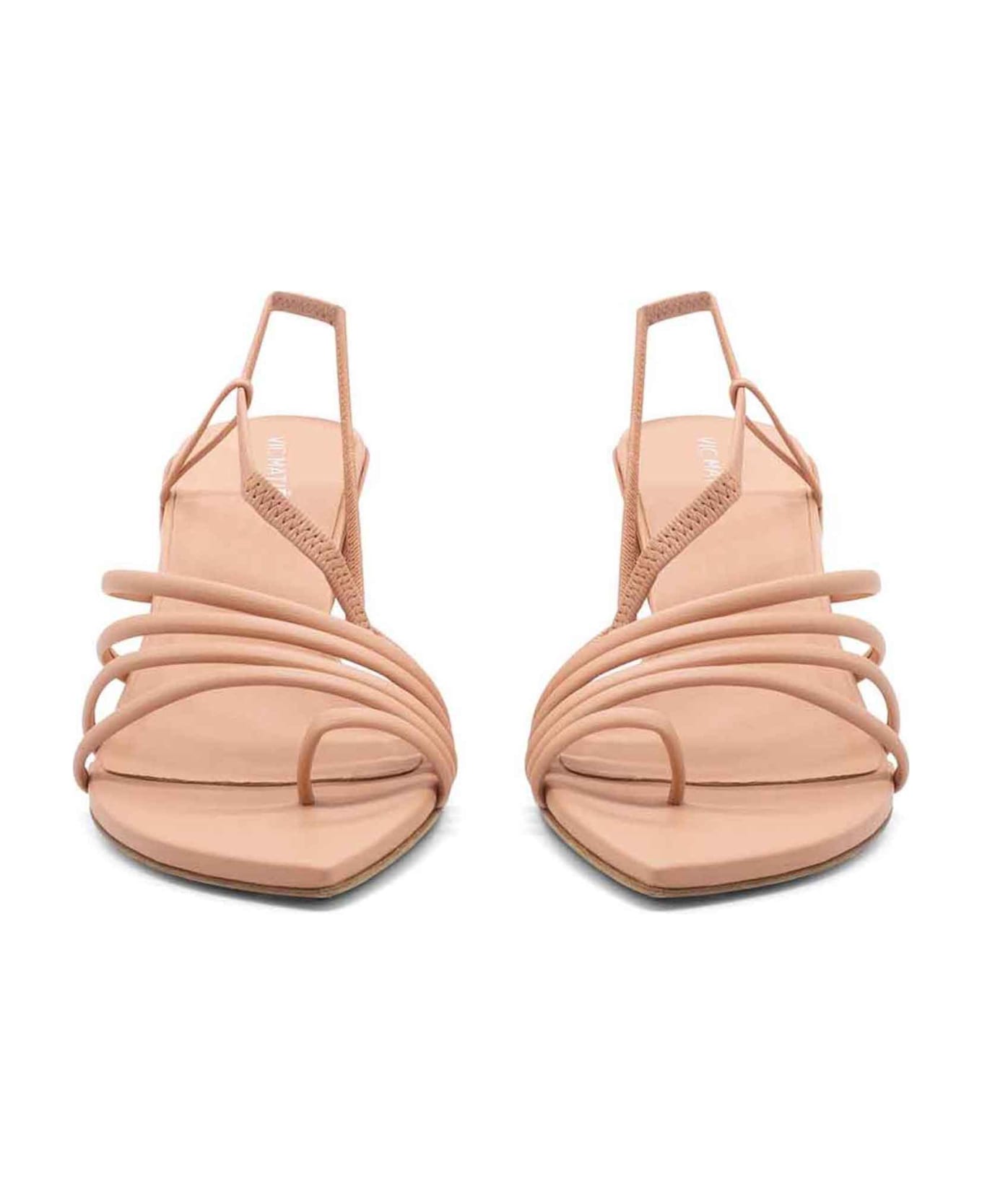 Vic Matié Slash Sandals In Soft Pink Nappa - Pink