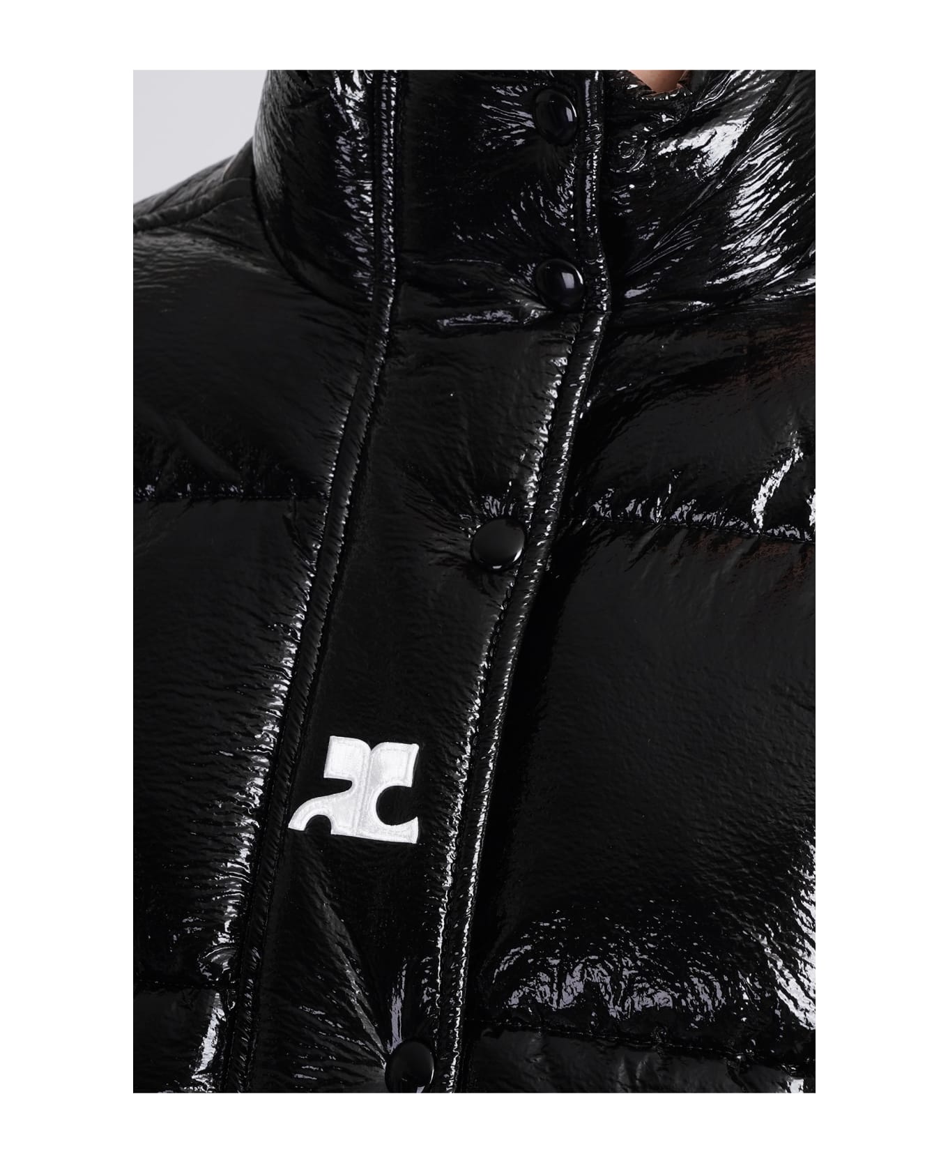 Courrèges Cropped Puffer Jacket - Black