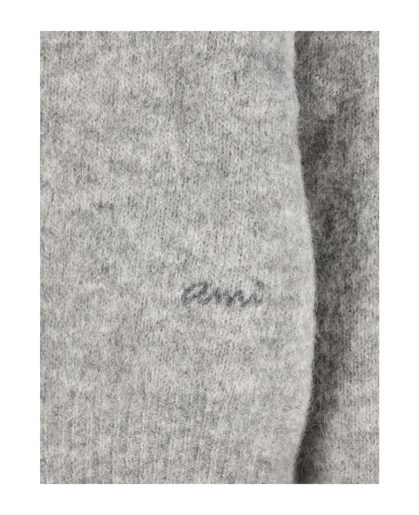 Ami Alexandre Mattiussi Alpaca Blend Polo Shirt - Gray