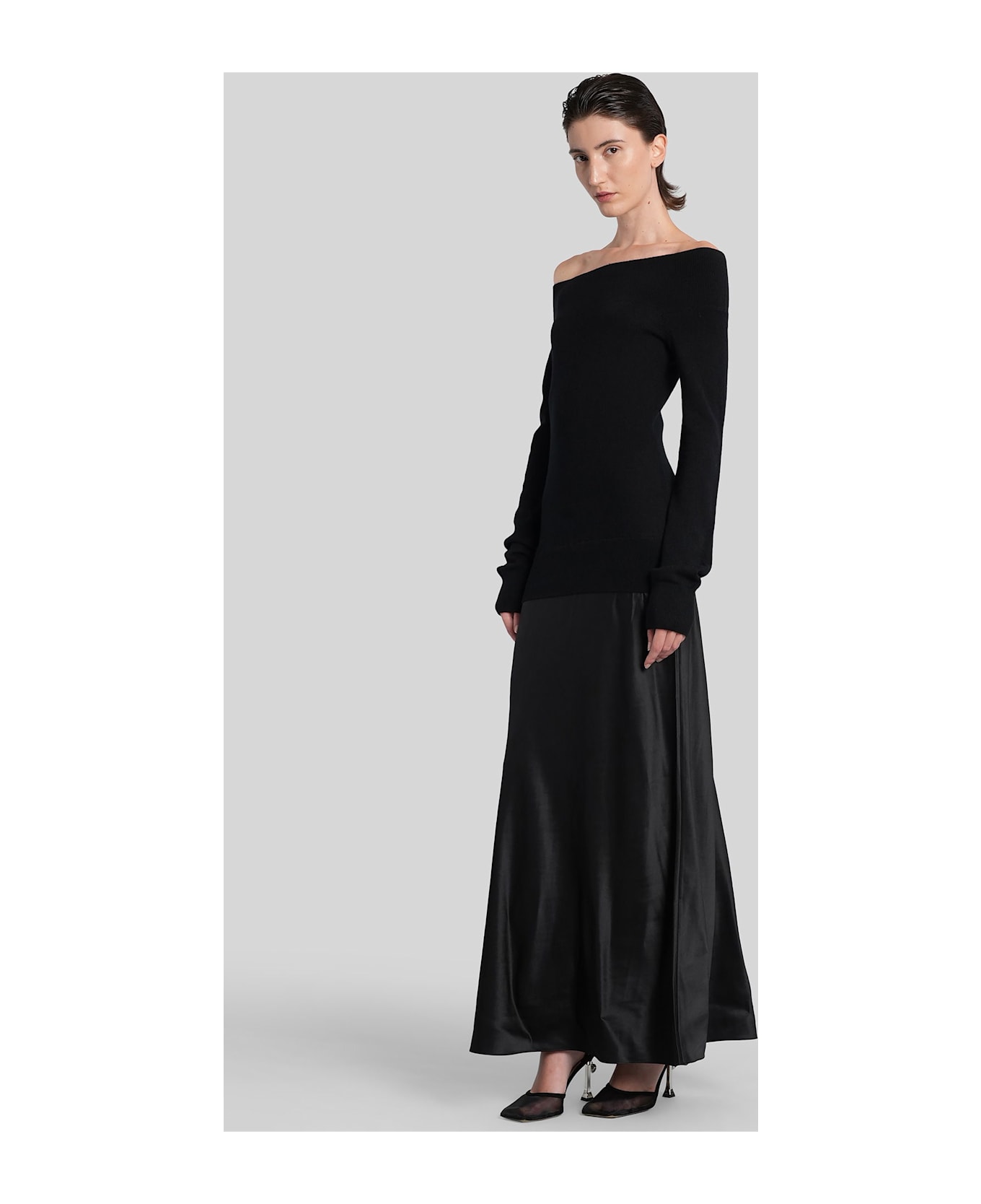 Christopher Esber Long Dress In Black Cashmere - black