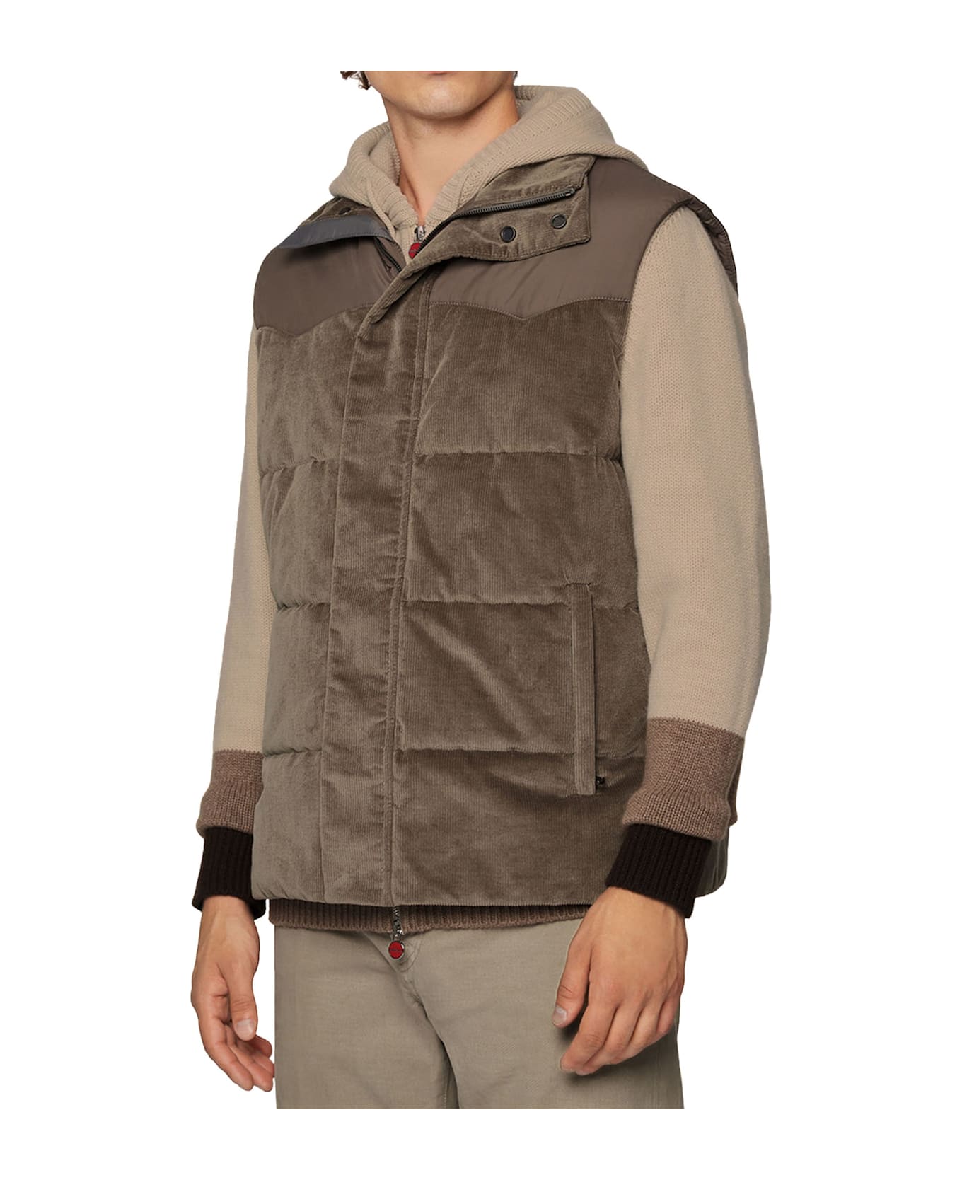 Kiton Sleveless Blouson Cotton - TAUPE