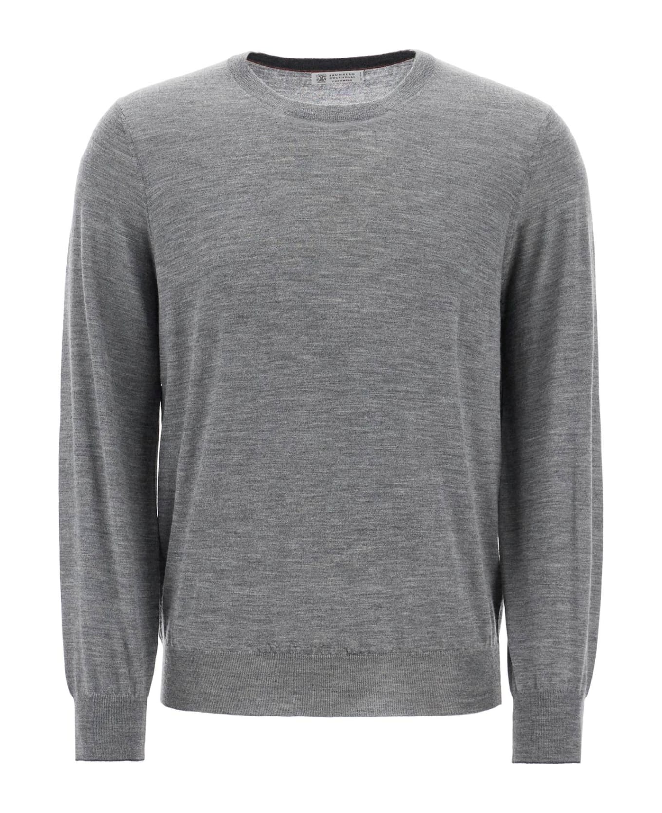 Brunello Cucinelli Fine Wool-cashmere Sweater - GRIGIO SCURO+LIGNITE (Grey)