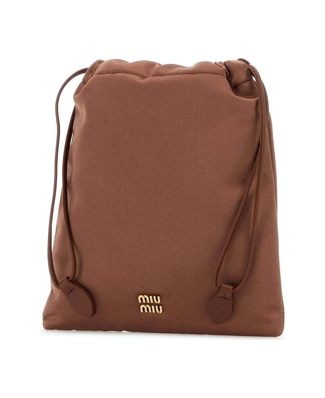 Miu Miu Brown Satin Pouch - CACAO