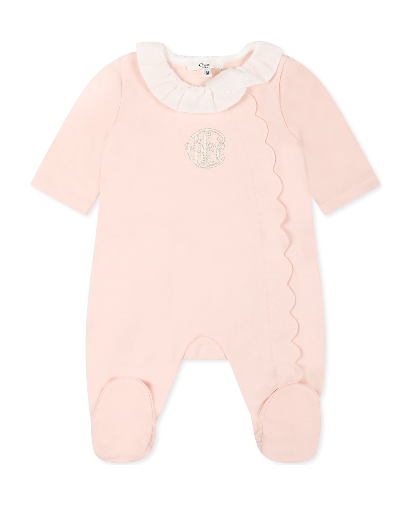 Chloé Pink Set For Baby Girl With Logo - Pink