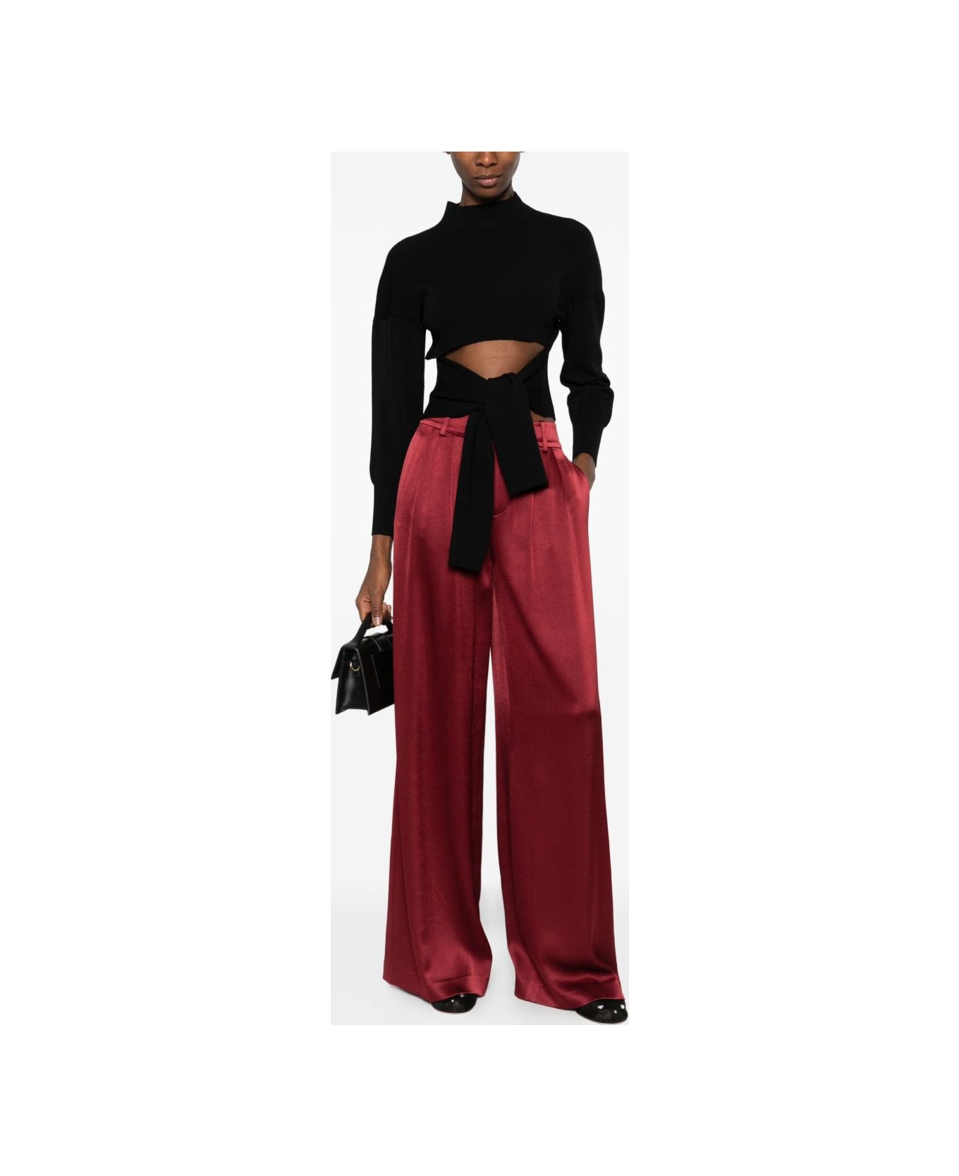 Alice + Olivia Kenndey Wide-leg Trousers - Bordeaux