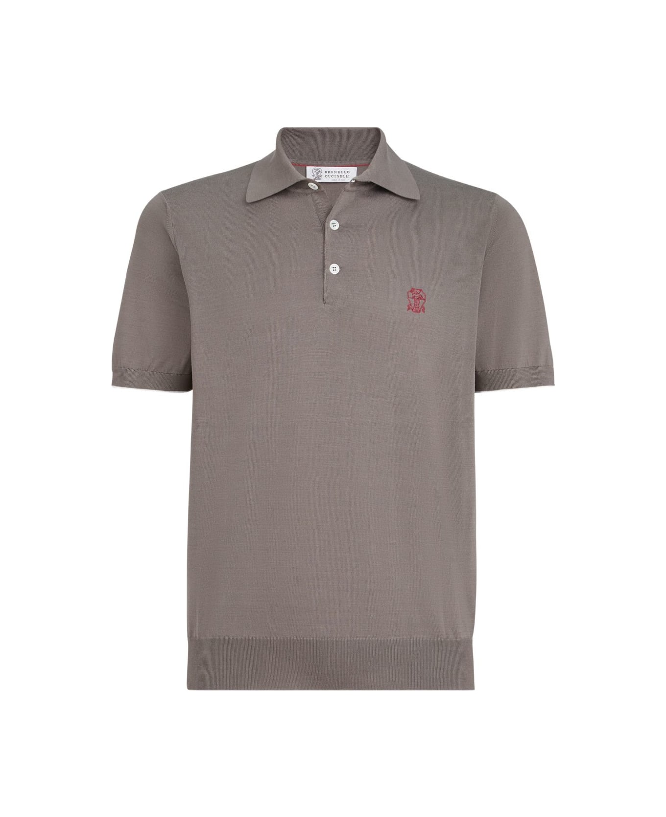 Brunello Cucinelli Logo Cotton Polo Shirt - Marrone chiaro