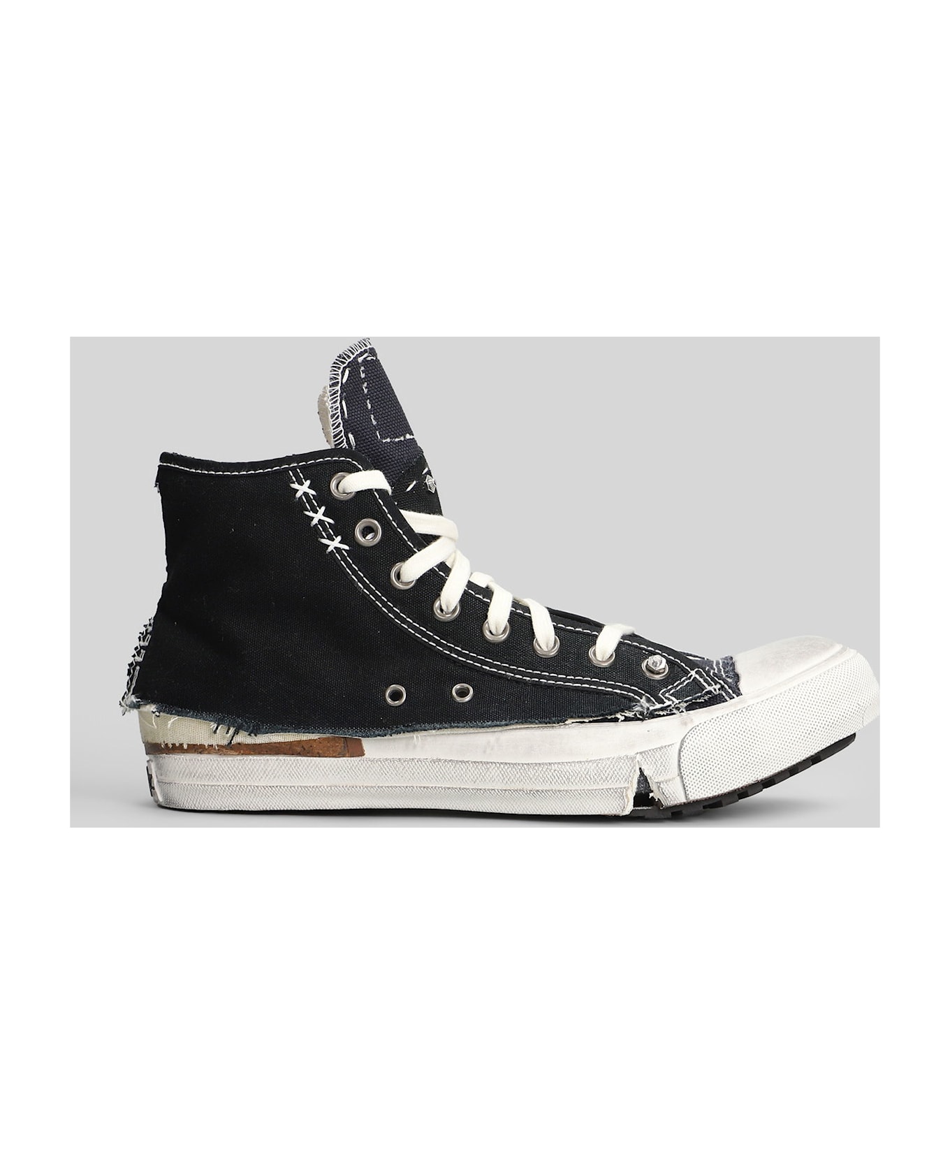 Maison Margiela Loved To Death Sneakers In Black Cotton - black