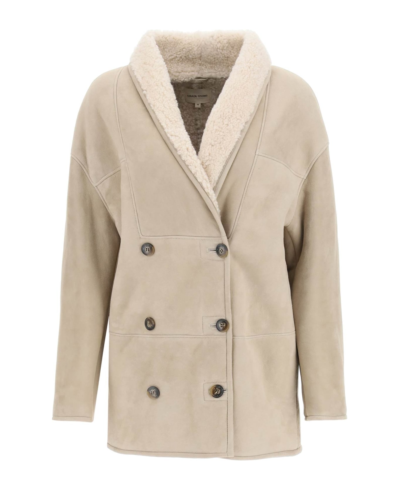 Loulou Studio Cebu Shearling Jacket - TAUPE IVORY (Beige)