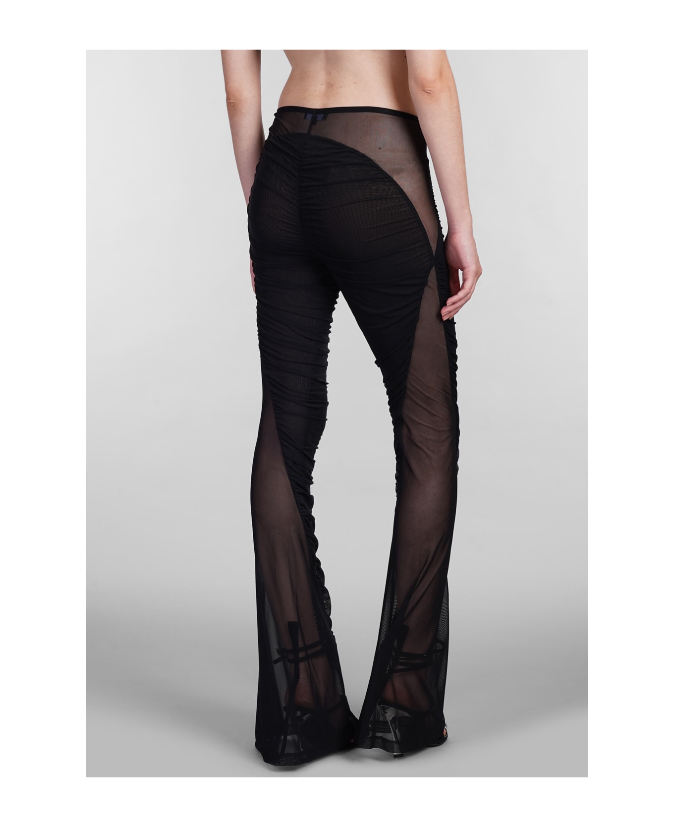 Mugler Pants In Black Polyamide - black