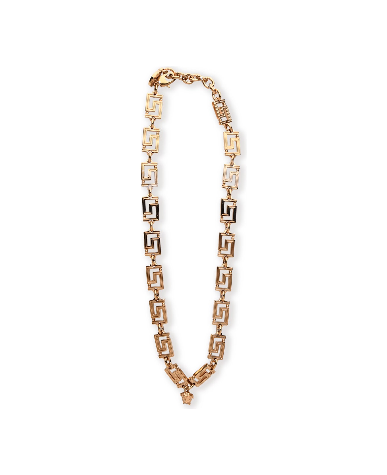 Versace Necklace With Greca Chain - Gold