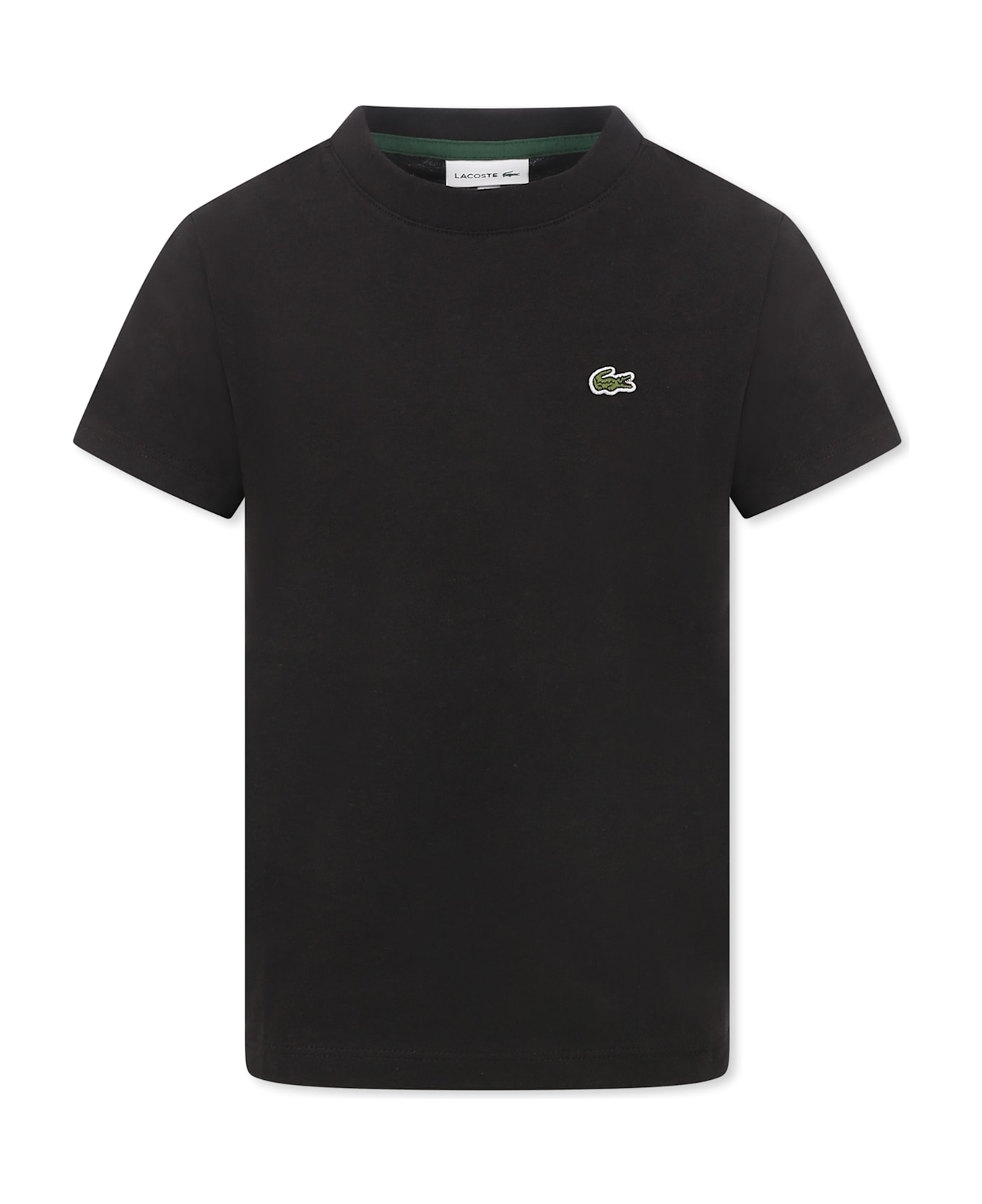 Lacoste Black T-shirt For Boy With Crocodile - Black