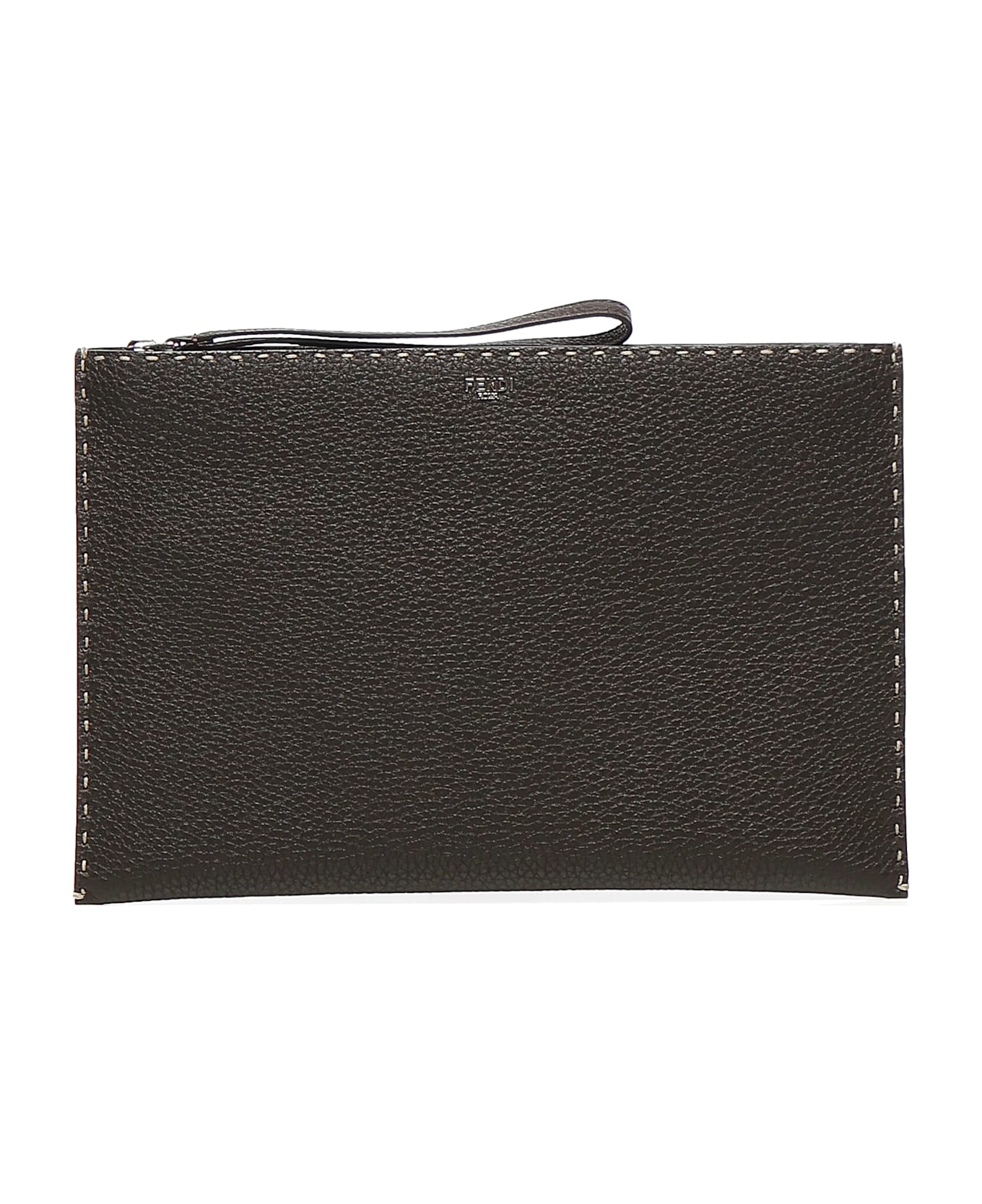 Fendi Pouch Piatta Medium Selleria - Brown