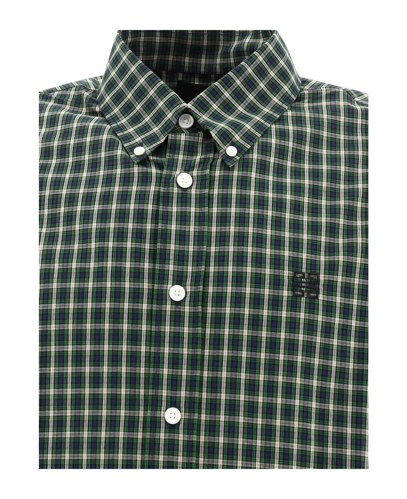 Givenchy Logo Motif Embroidered Check Buttoned Shirt - Multicolour シャツ