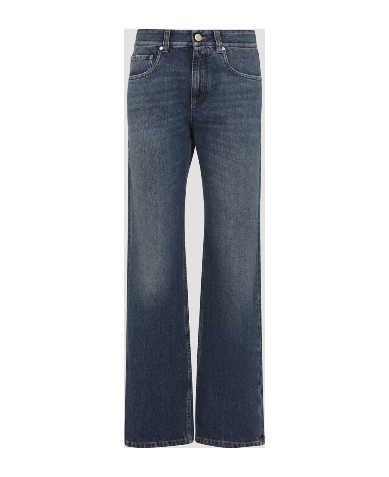 Brunello Cucinelli Cotton Jeans - Aged Blue Denim