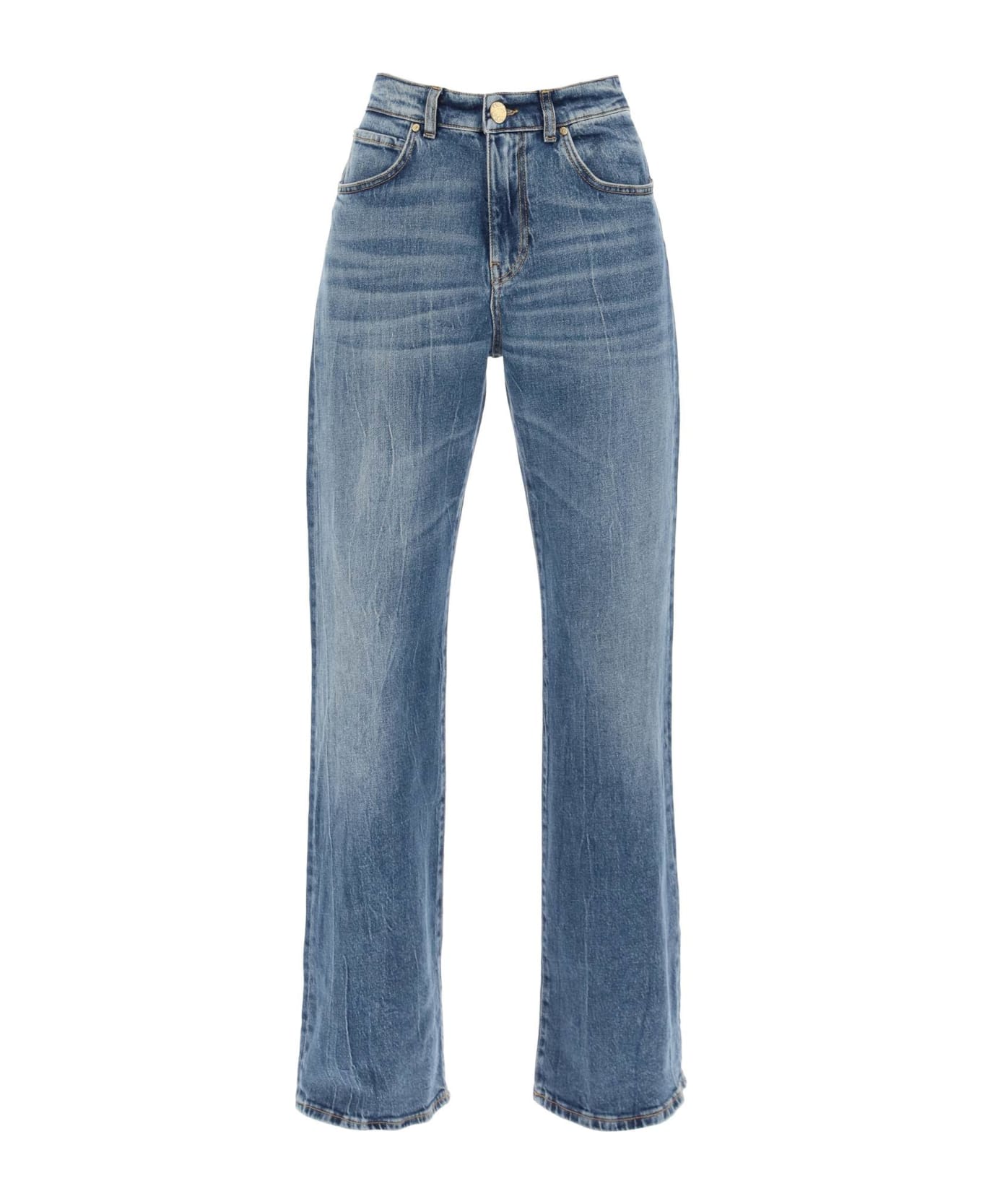 Pinko Wanda Loose Jeans With Wide Leg - VINTAGE SCURO (Blue)