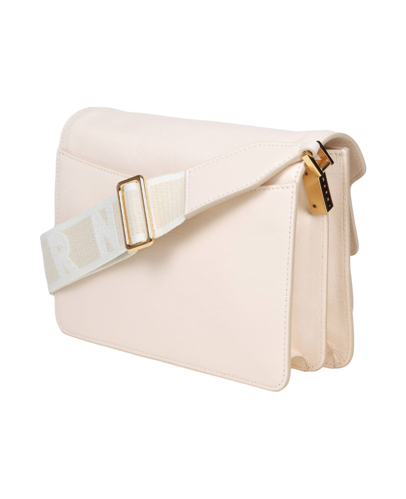 Marni Trunk Soft Shoulder Bag In Cream Color Leather - Cream ショルダーバッグ
