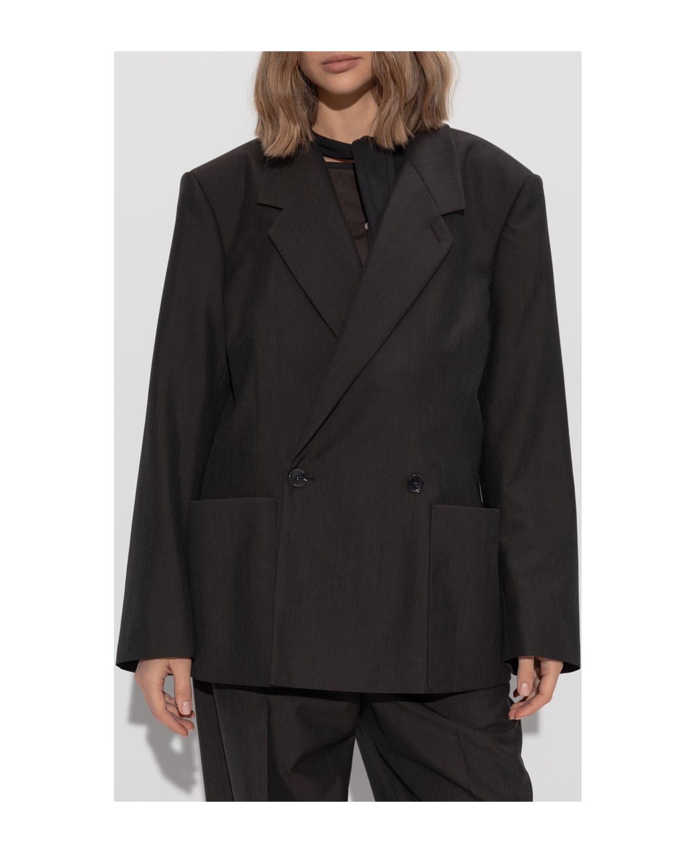 Lemaire Double-breasted Blazer - BROWN