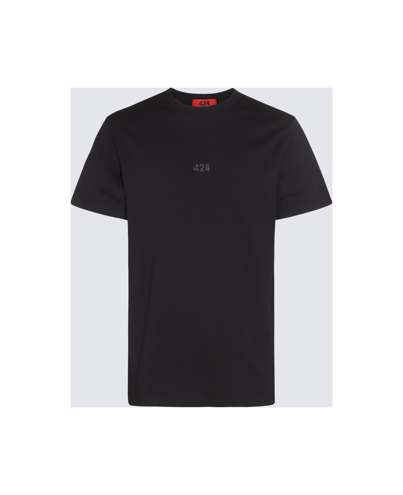 FourTwoFour on Fairfax Black Cotton T-shirt - Black