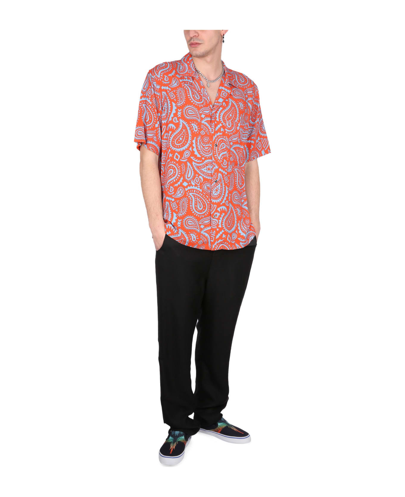 Marcelo Burlon Paisley Hawaii Shirt - ROSSO