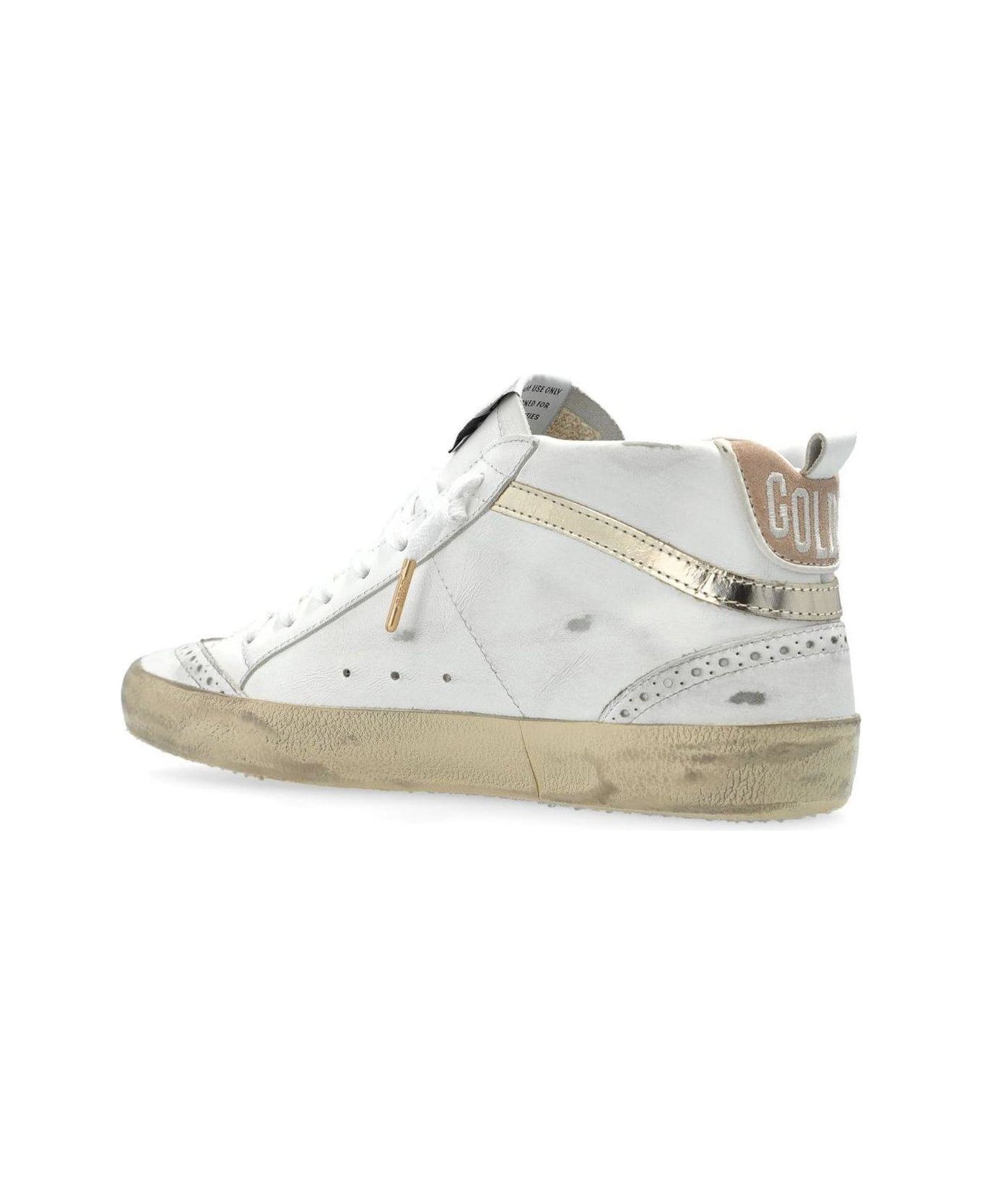 Golden Goose Mid Star Lace-up Sneakers - WHITE/LIGHT BLUE/PINK/PLATINUM (White)