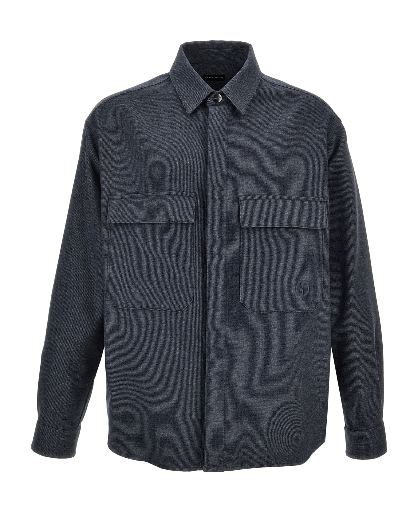 Giorgio Armani Flannel Overshirt - Blue