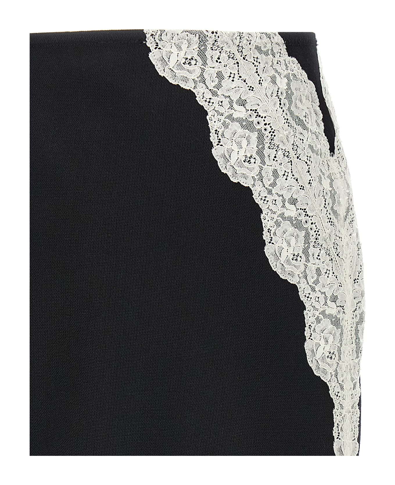 Jil Sander Organza Lace Wool Skirt - White/Black