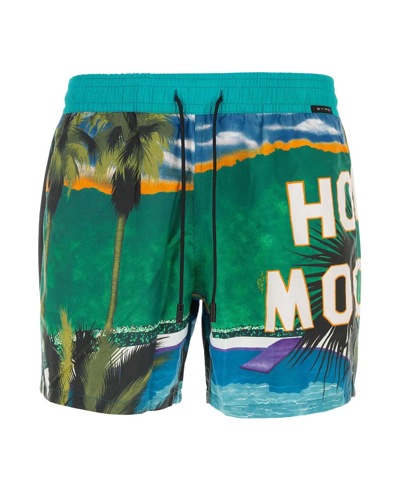 Etro Printed Nylon Swimming Shorts - Multicolor