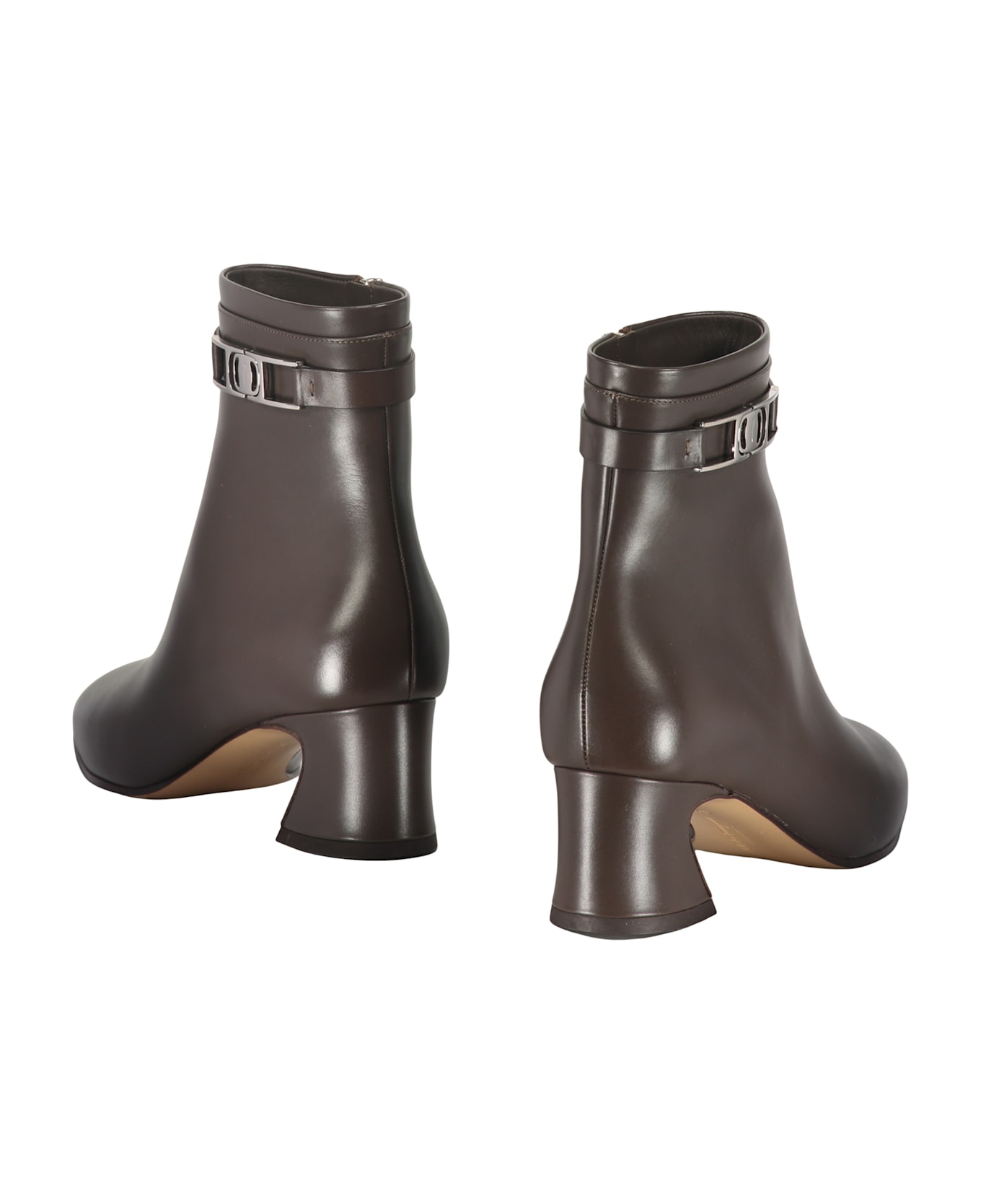 Ferragamo Leather Ankle Boots - brown