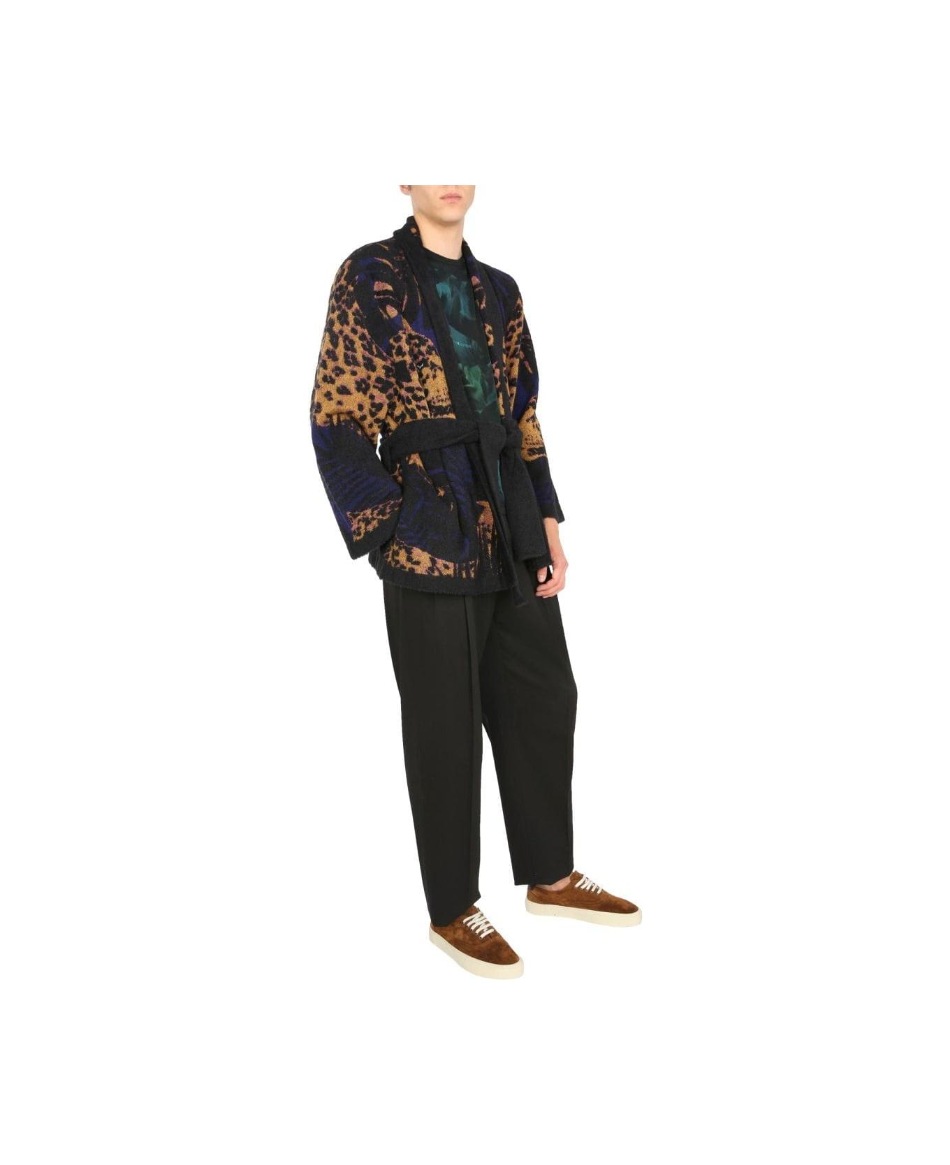 Saint Laurent Leopard Intarsia Robe - MULTICOLOUR
