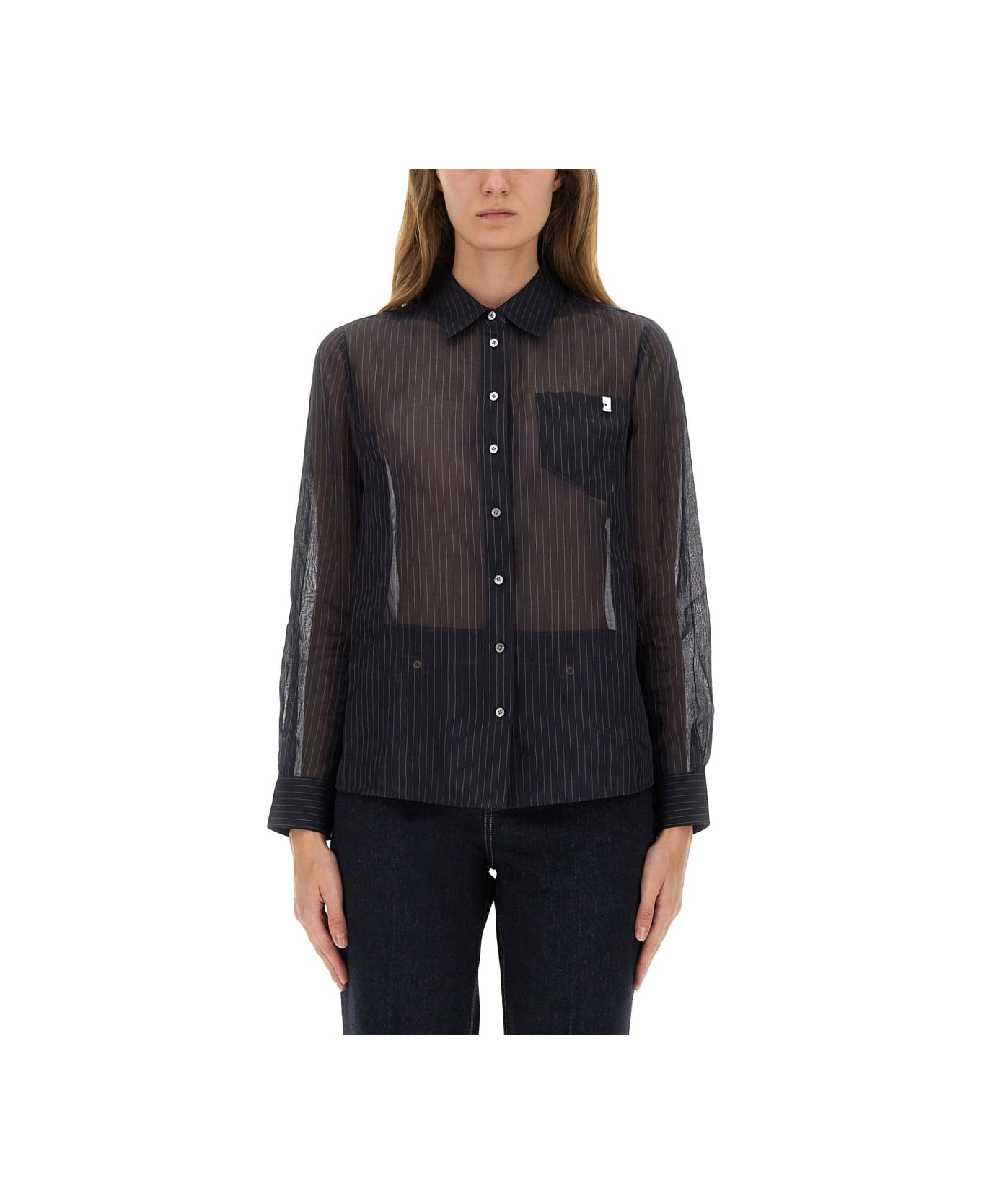 Tory Burch Striped Cotton Shirt - BLUE