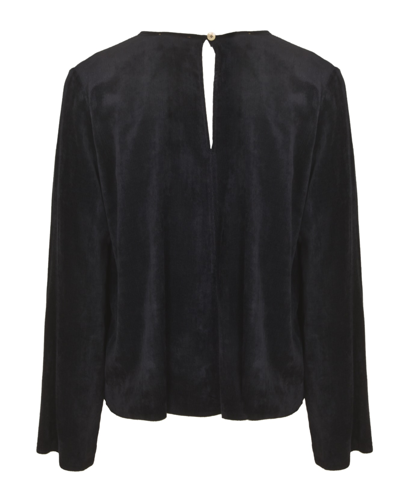 Forte_Forte Rear Keyhole Velvet Sweater - Navy