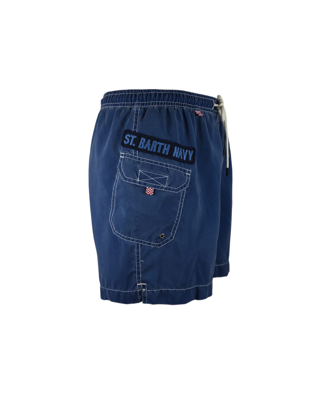 MC2 Saint Barth Délavé Blue Navy Cargo Man Shorts - BLUE
