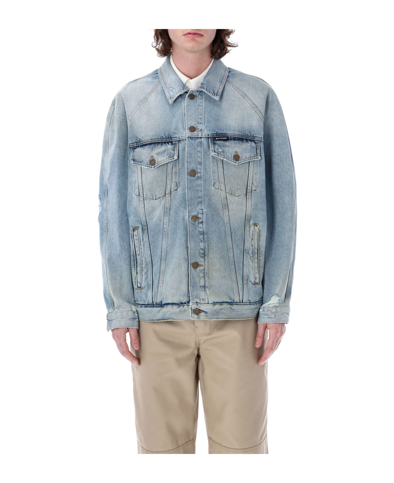 Palm Angels Sunset Loose Denim Jacket - BLUE