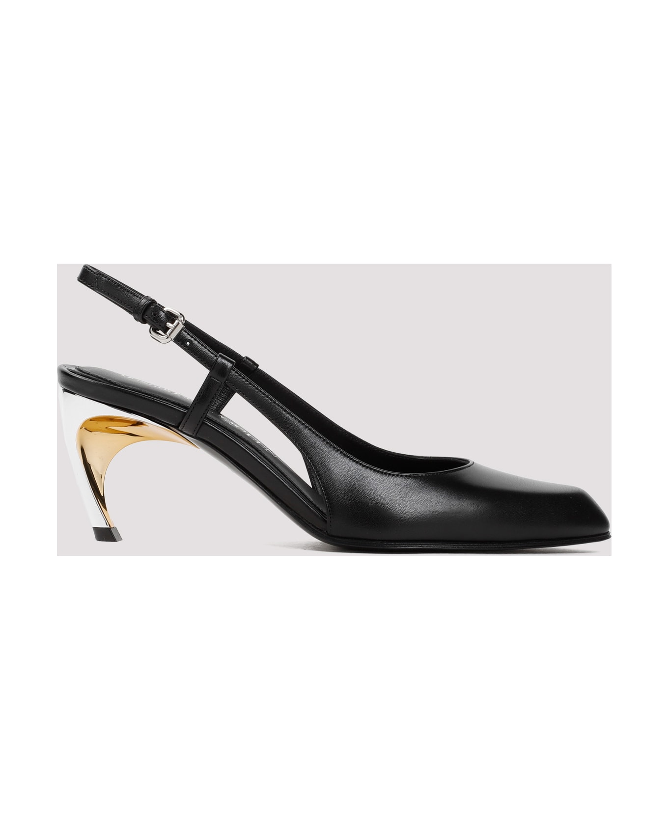 Alexander McQueen Leather Pumps - Black Silver Gold