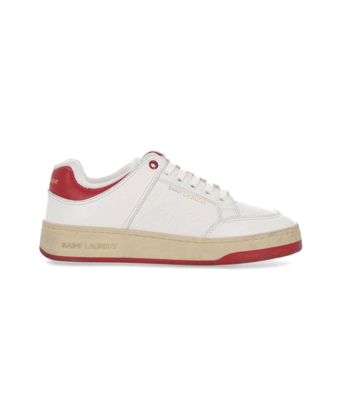 Saint Laurent Sl/61 Lace-up Sneakers - WHITE