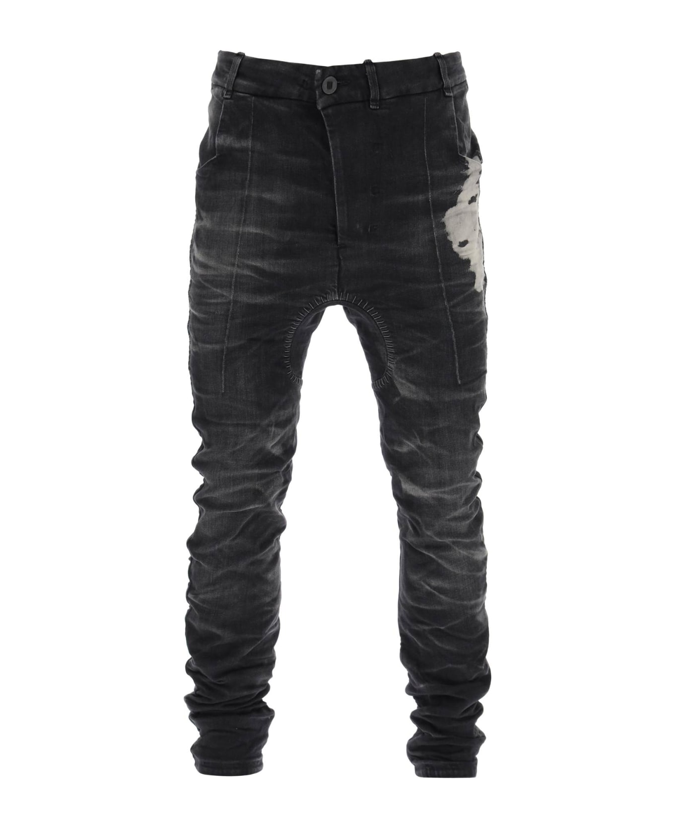 Boris Bidjan Saberi Stone Washed Jeans With Used Effect - BLACK DENIM (Black)