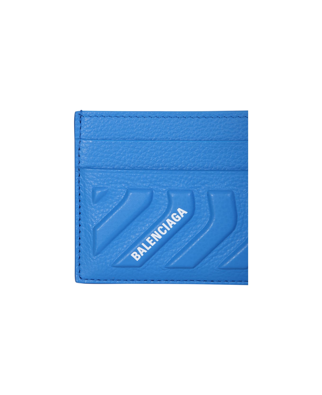 Balenciaga Car Cardholder Grained Calfskin Leather Azure - Blue