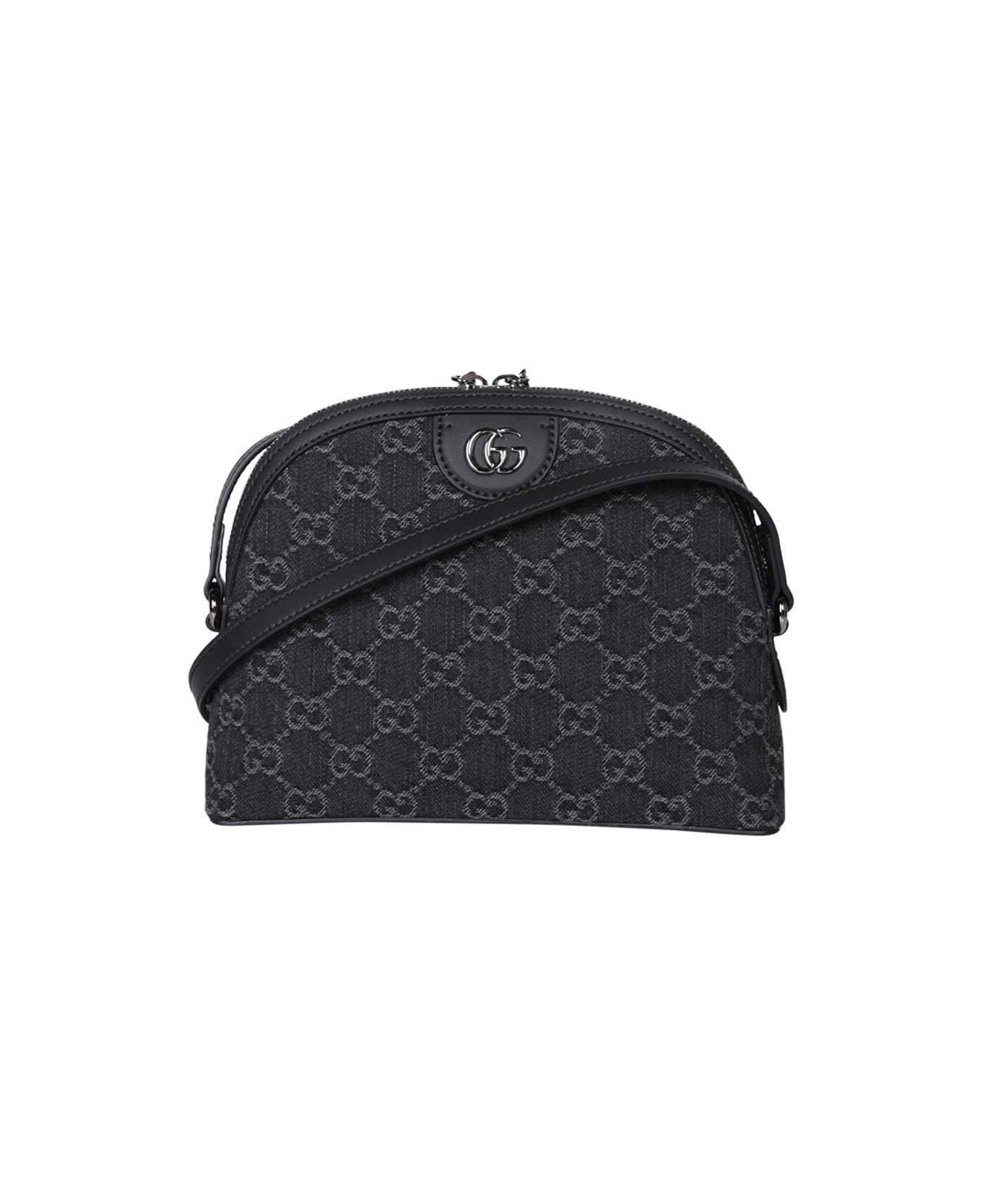 Gucci Ophidia S Denim Monogram Black Bag - Black